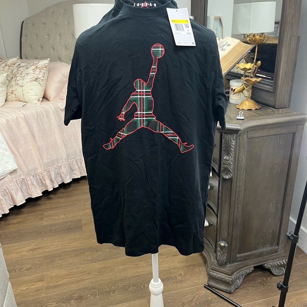 Jordan Black and Red Short Sleeve Tee